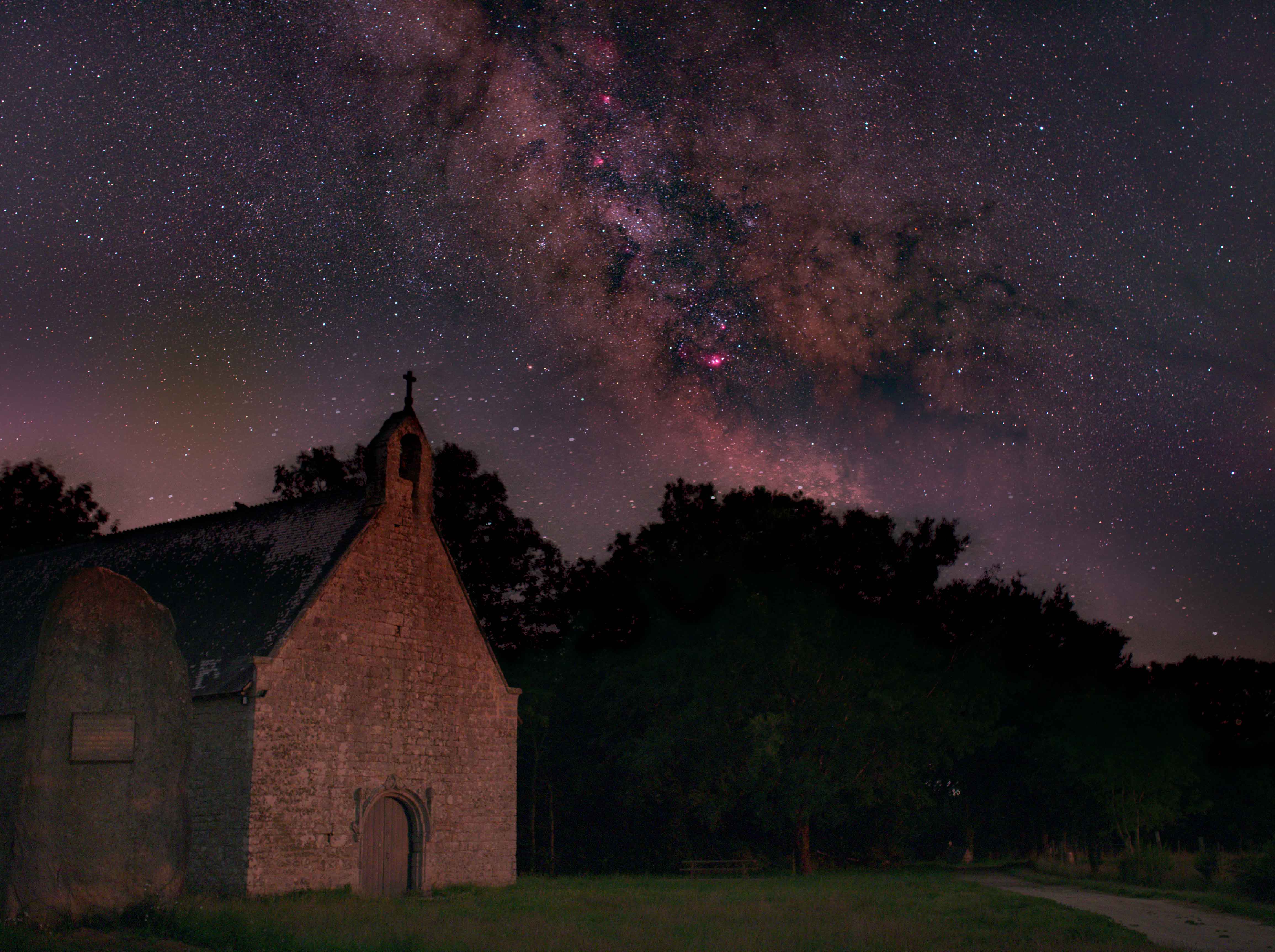 Menhir & Chapel of Lezurgan w/ Milky Way